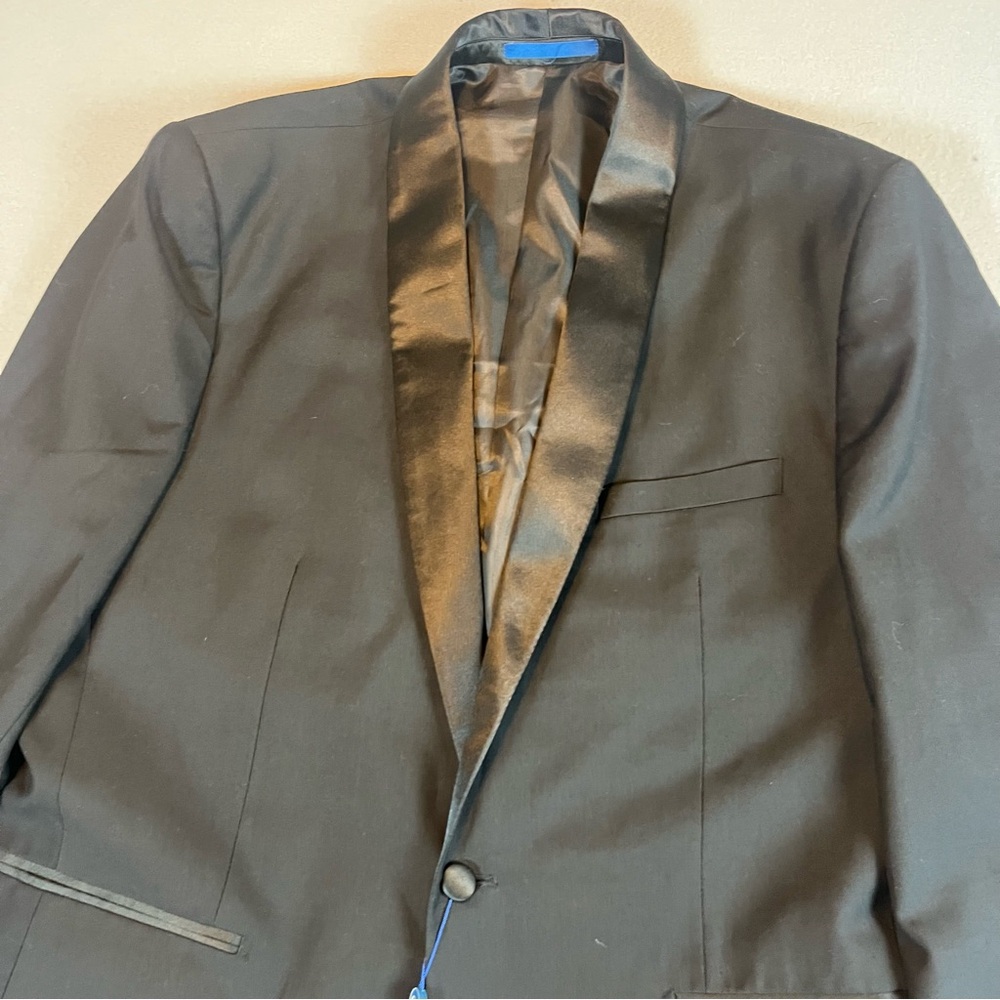 Gino Vitale Men’s Tuxedo Blazer Jacket Black Shawl Lapel Slim Fit Size 48R NEW - Picture 2 of 6